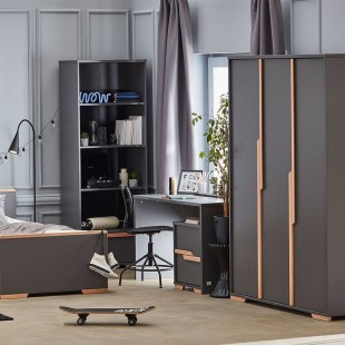 Armoire 3 portes noire collection Snap