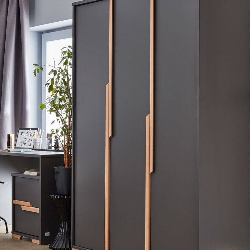 Armoire 3 portes noire Snap pour chambre ado