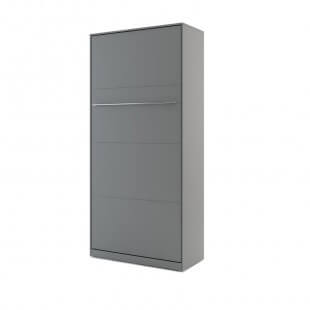 Lit armoire escamotable vertical - gris 90x200