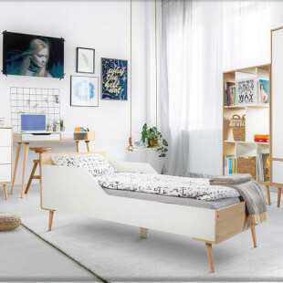 Sofie armoire penderie avec tiroir pour chambre bébé enfant blanc - bois -  Conforama
