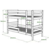 Dimensions lit Gaga avec un couchage 90x200