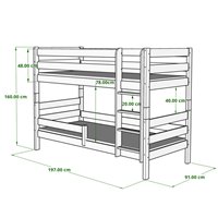 Dimensions lit Gaga avec un couchage 80x190