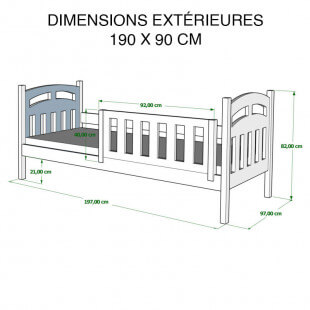 Dimensions 90x190 cm