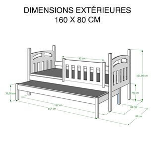 Dimensions 80x160 cm