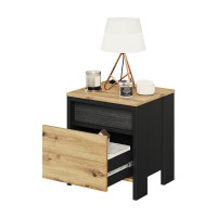 Table de chevet SPOTLEN couleur bois et graphite