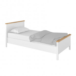 Lit junior blanc et chêne STORY 200x90cm avec matelas pour chambre enfant