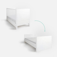 Lit évolutif Smooth Cot Bed 140x70 blanc mat
