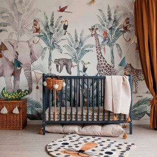 Stardust - Lit bébé anthracite 120 x 60 cm en bois