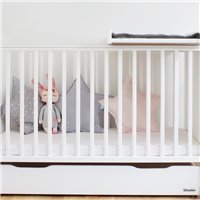 Plan à langer amovible blanc pour lit bébé Stardust Cot 120x60