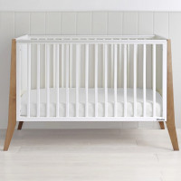 Lit bébé Slim Cot Bed Blanc et bois 120x60