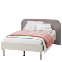 Lit Harmony 120x200 pour ados cachemire et truffe avec sommier Lit Harmony 120x200 pour ados cachemire et truffe avec sommier