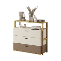 commode avec tiroirs de couleur chêne, beige et truffe de la collection LENNY