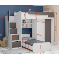  DORIAN - lit - armoire - Dimensions