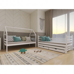 DALIA - Lit superposé cabane en deux lits jumeaux