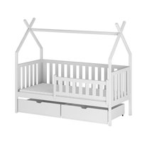 SIMBA - LIT CABANE POUR CHAMBRE ENFANT - BLANC