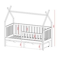 SIMBA - LIT CABANE POUR CHAMBRE ENFANT - DIMENSIONS