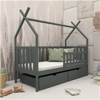 SIMBA - LIT CABANE POUR CHAMBRE ENFANT - GRAPHITE