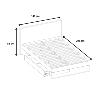 Dimensions du lit avec rangement