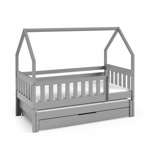 LIT CABANE POUR CHAMBRE ENFANT avec tiroir gris