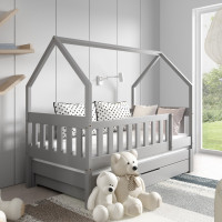 LIT CABANE POUR CHAMBRE ENFANT GRIS