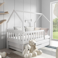 LIT CABANE POUR CHAMBRE ENFANT BLANC