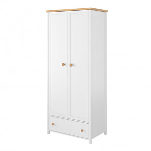 Armoire 2 portes blanche et chêne STORY