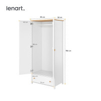 Armoire 2 portes blanche et chêne STORY
