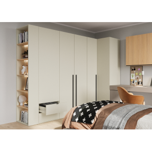 Bibliothèque champagne/chêne vincenza pour la chambre ado