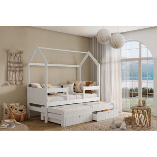 Lit gigogne cabane NOLAN II blanc