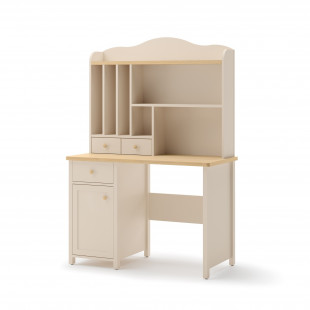 Bureau beige et chêne vincenza STORY 2 option miroir ou rangements