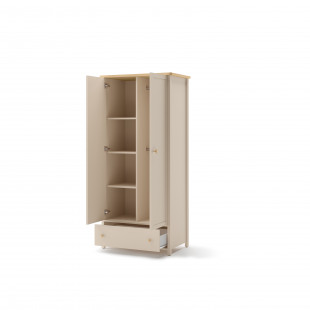 Armoire 2 portes beige et chêne vincenza STORY 2