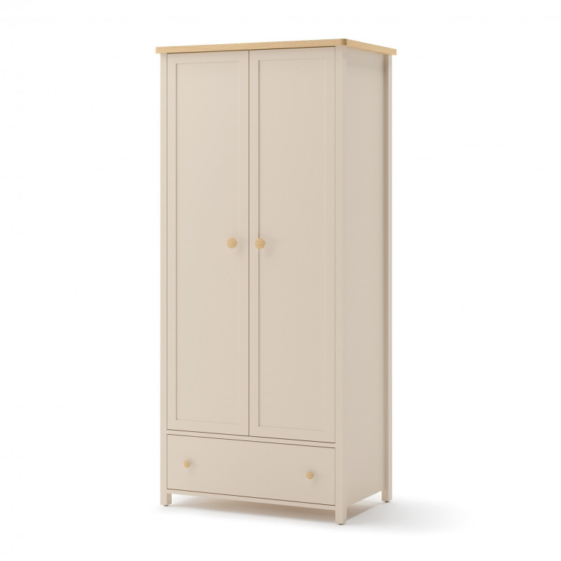 Armoire 2 portes beige et chêne vincenza STORY 2