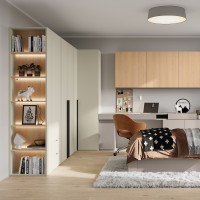 Bibliothèque champagne/chêne vincenza pour la chambre ado