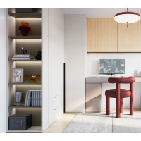 Bibliothèque champagne/eucalyptus pour la chambre ado