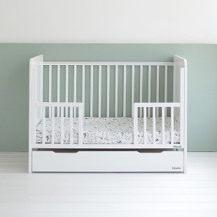 Barriere ouverte blanche pour lit bébé 60x120cm