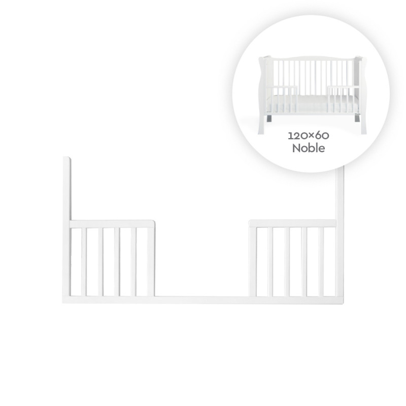 Barriere ouverte pour lit bébé SLIM Cot blanc 60 x120 cm