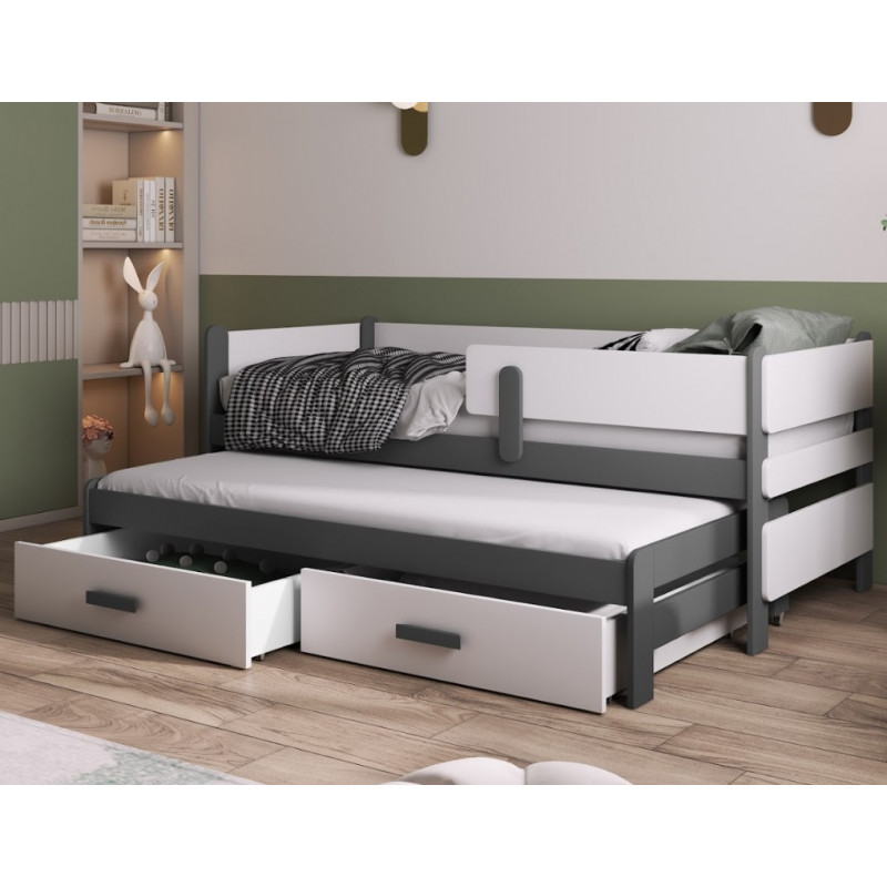 Lit enfant Solano - Graphite et Blanc