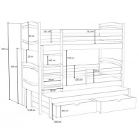 EMMA Lit superposé trois couchages dimensions