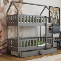 AURELY - Lit cabane superposé pour chambre enfant