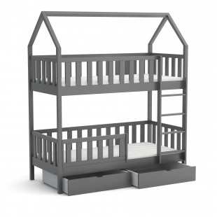 AURELY - Lit cabane superposé pour chambre enfant