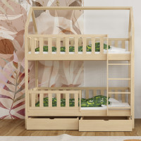 AURELY - Lit cabane superposé pour chambre enfant