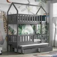 OTTIE - Lit cabane superposé trois couchages